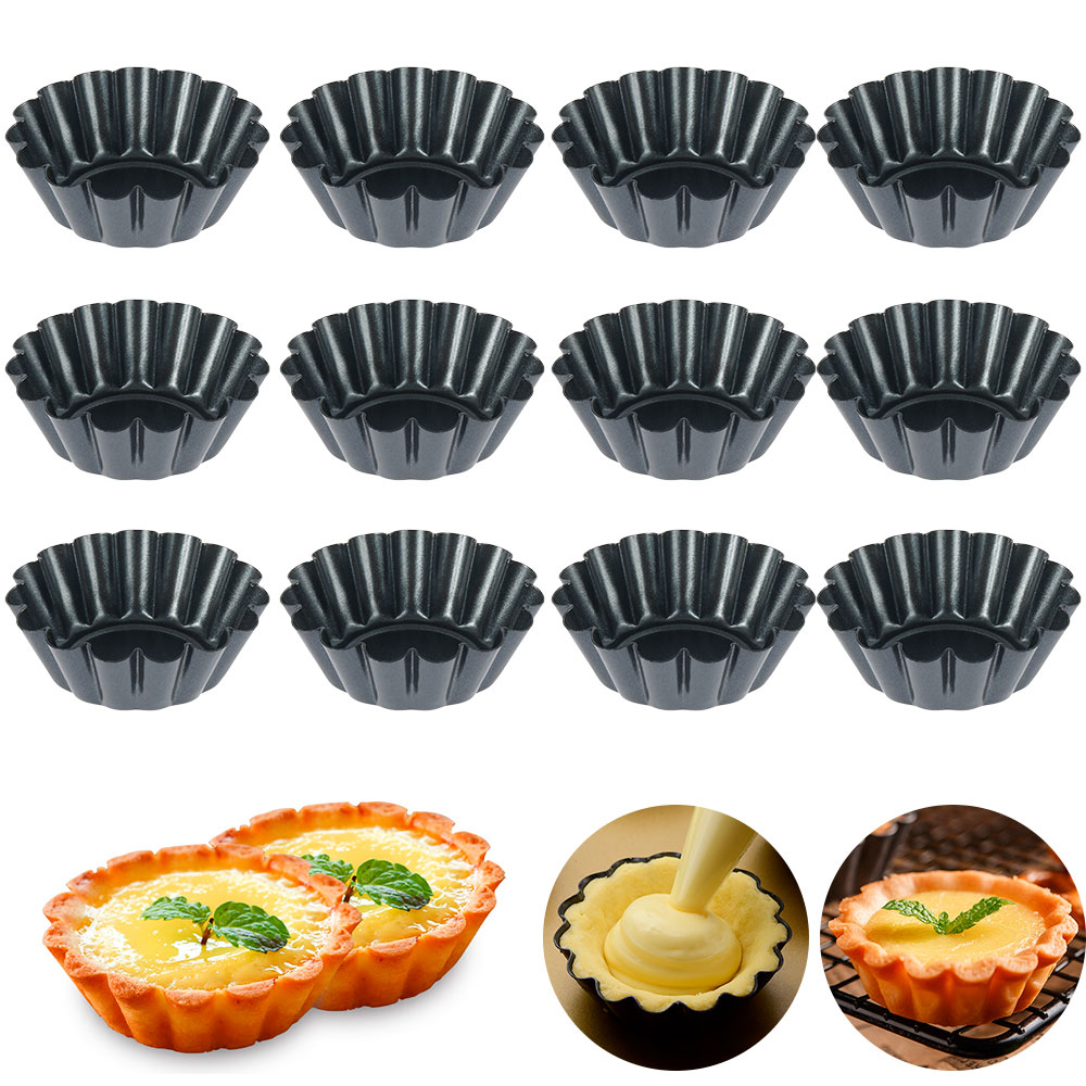 Egg Waffle Pan - 12Pcs Pan Form Kuchen Quiche Flan