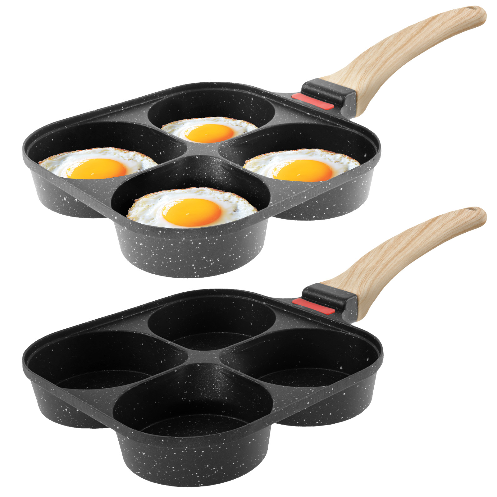 Egg Waffle Pan - Eierbratpfanne, antihaftbeschichtete Pfannkuchenpfannen, 4 Tassen, Kochgeschirr,