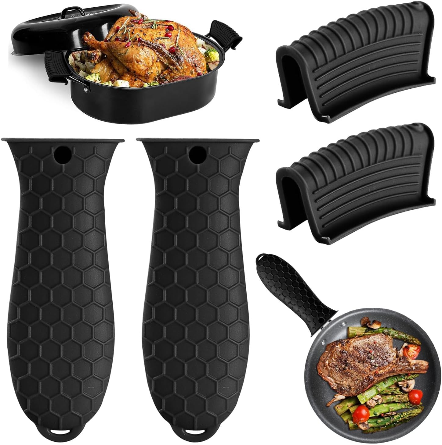 Cast Iron Corn - Hitzebeständige Silikon-Griffabdeckungen, Gusseisen-Griffabdeckungen, Topflappen, Gusseisen-Pfannenunterlagen, Gusseisen-Topfgriffabdeckungen