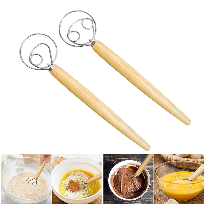 Danish Pancake Pan - Große Hand Dänischen Teig Schneebesen Brot