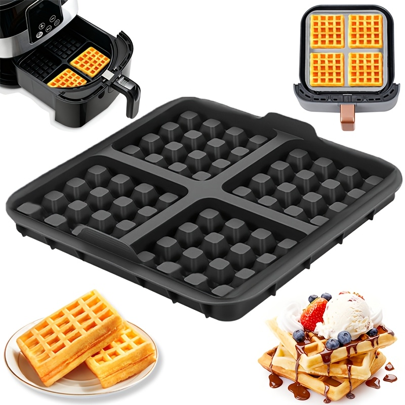 Egg Waffle Pan - Quadratische Waffelform, Antihaft-Backform für Heißluftfritteuse, Wiederverwendbar