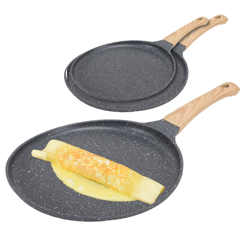 Egg Waffle Pan - Keramikbeschichtete Eierpfannkuchen-Grillpfanne 20/24/28cm Antihaft-Crêpepfanne Pizza-Bratpfanne Omelett-Steak-Kochpfanne