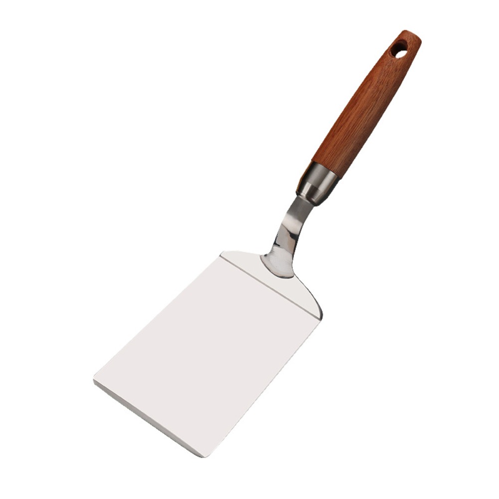 Okonomiyaki Spatula - Edelstahlspatel mit Holzgriff, Steak-Grillplatte, Spatel zum