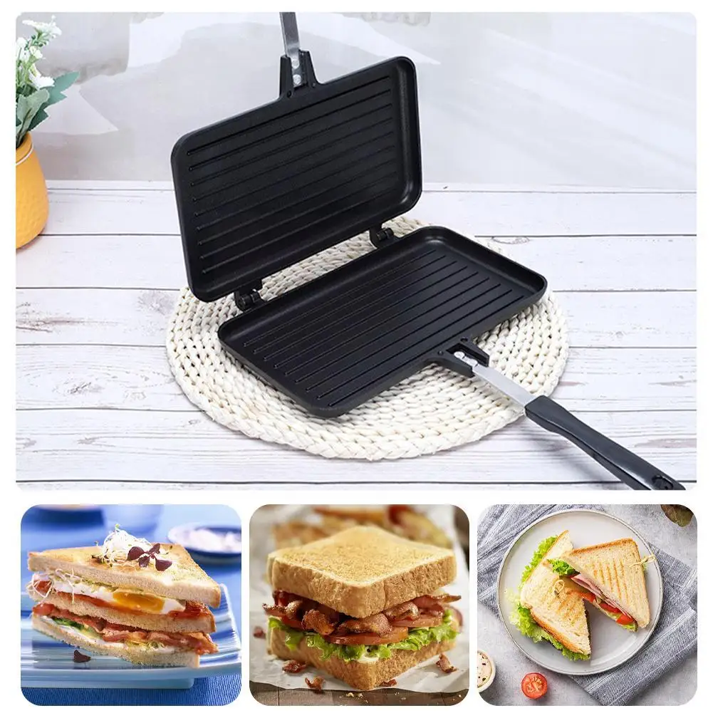 Cast Iron Corn - Doppelseitige Bratpfanne Antihaft-Sandwich maschine Waffel pfannkuchen