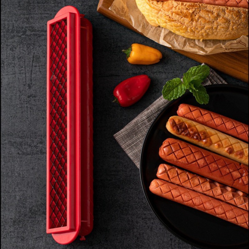 Hot Dog Press - Neuer multifunktionaler Hot-Dog-Schneider aus Edelstahl, Wurstschneidemaschine,