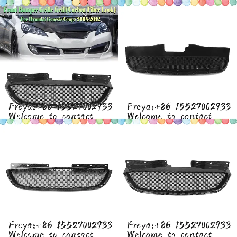 Crepe Pan Carbon - Frontgrill für Genesis Coupe 2008-12, Wabendesign,