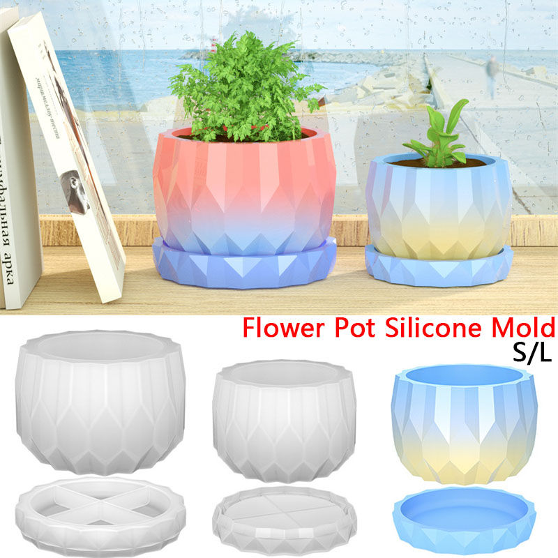 Potsticker Mold - 1 Set Silikon-Pflanzgefäßformen für Beton, Blumentopf