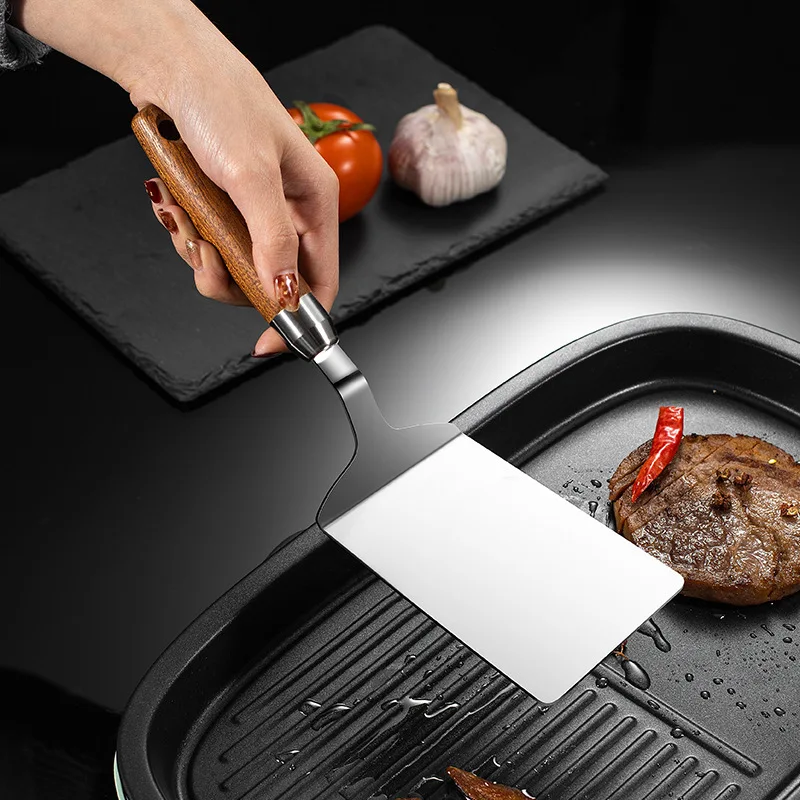 Edelstahl-Steak-Kochspatel mit – Okonomiyaki Spatula Bewertung und Preis