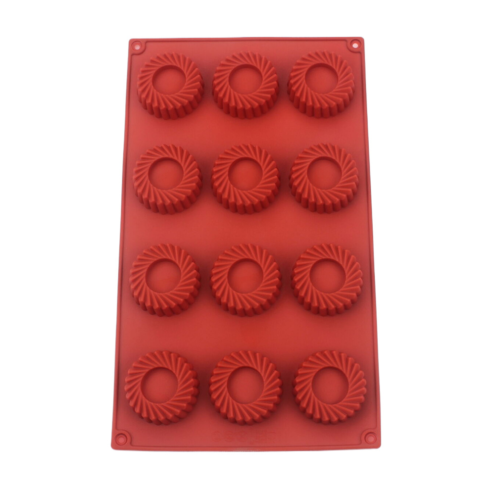 12-Loch Kreisförmige Wirbel-Fo – Donut Mold Silicone Bewertung und Preis