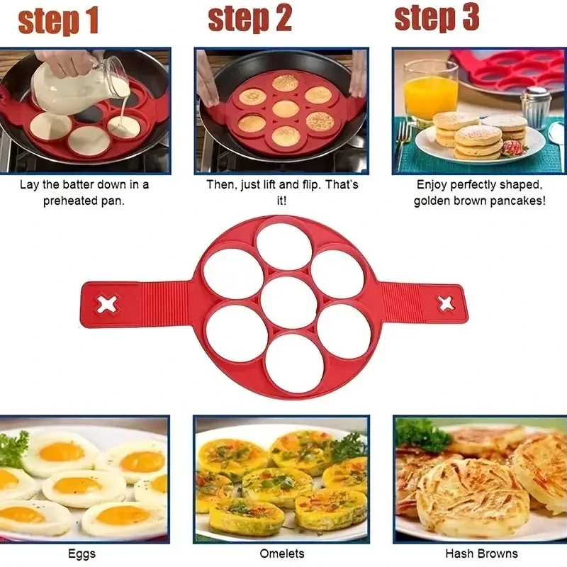 Silikon 7-Loch kreisförmige Br – Egg Waffle Pan Bewertung und Preis